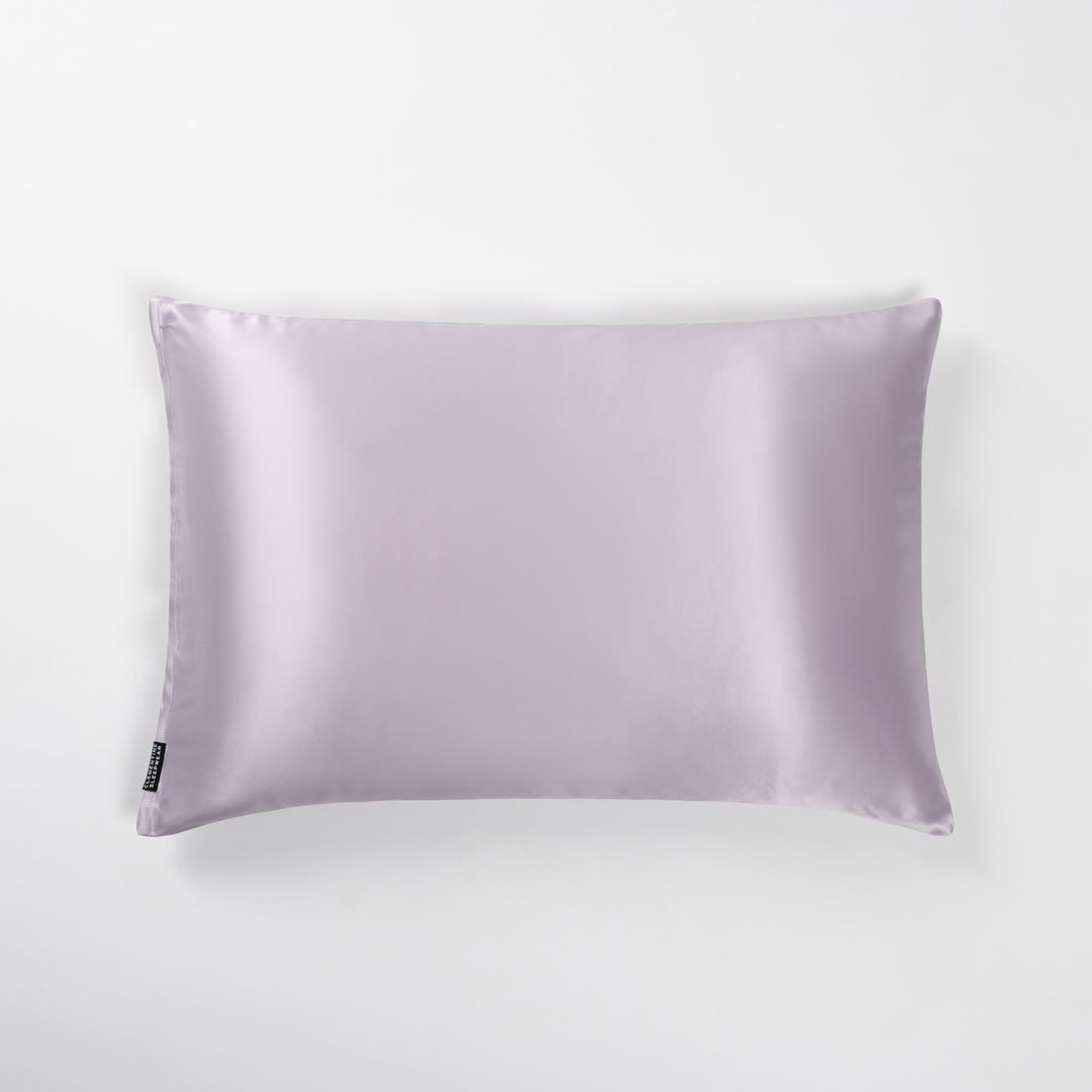 Lilac silk pillowcase with SLIP brand tag - purple pillow#color_lilac-haze