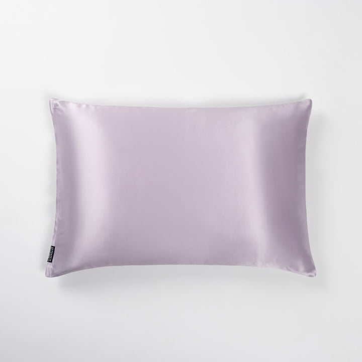 Lilac silk pillowcase with SLIP brand tag - purple pillow#color_lilac-haze