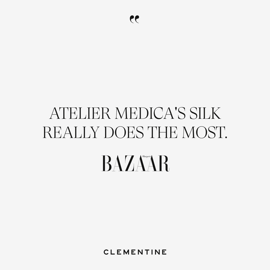 Quote: "ATELIER MEDICA'S SILK REALLY DOES THE MOST." - Harper's Bazaar - #color_plum
