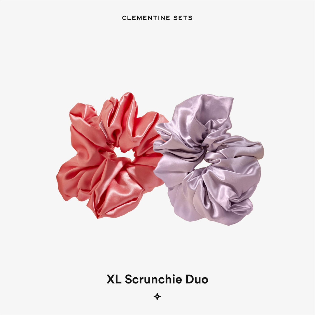 xl scrunchie duo blush and lilac haze