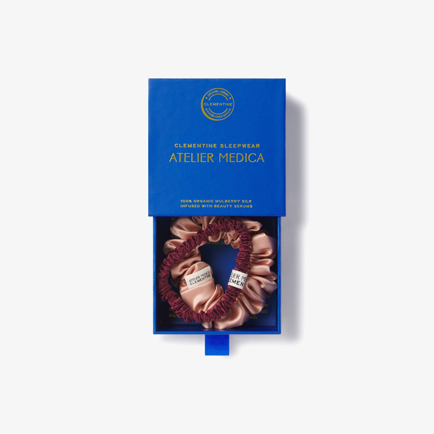 Atelier Medica Silk Scrunchie 2-Pack – Clementine Sleepwear