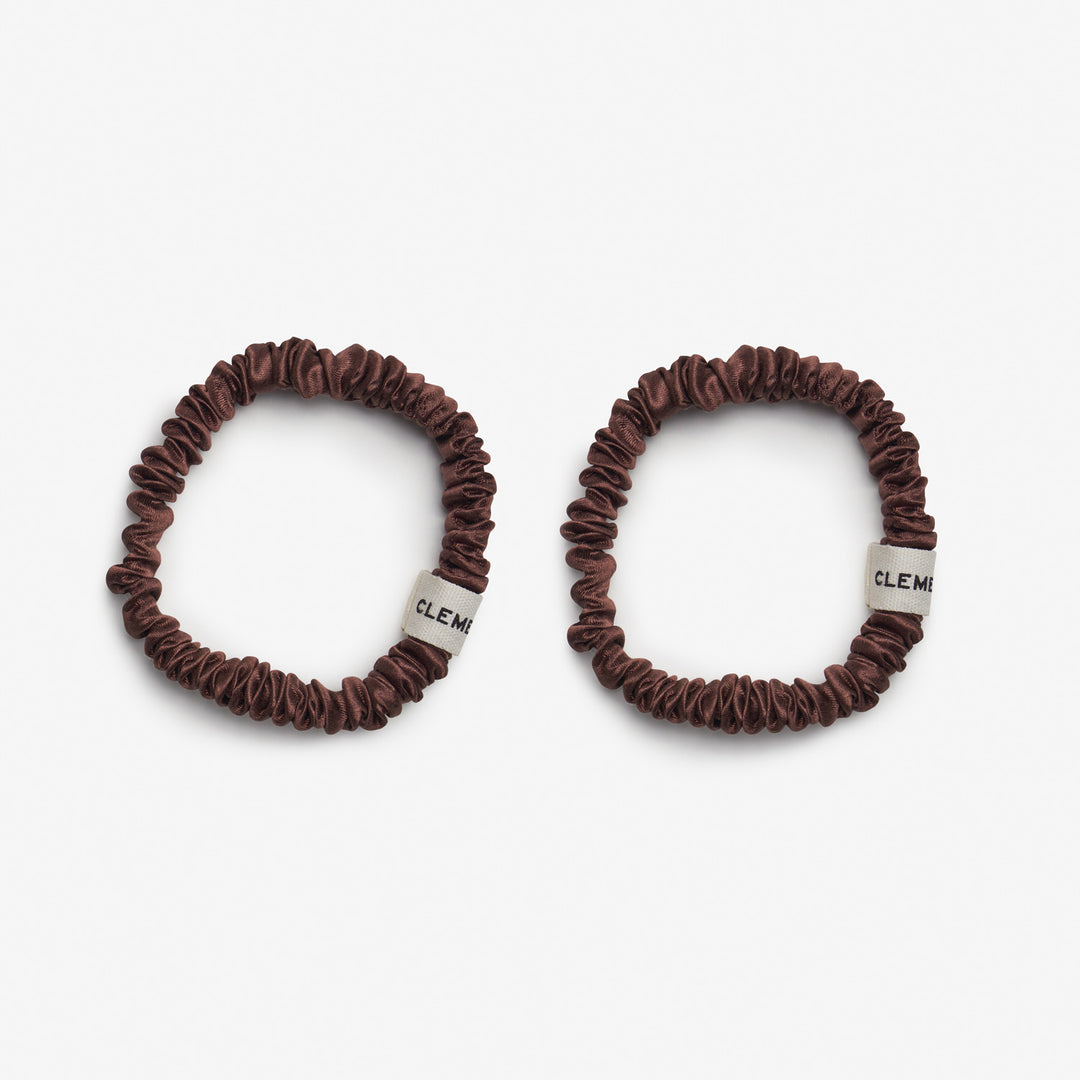 2 cocoa brown skinnie scrunchies