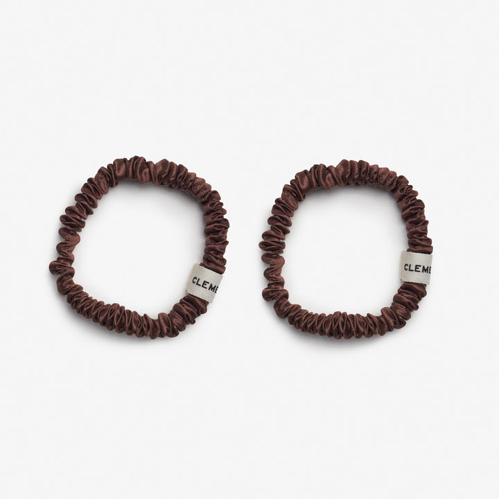 2 cocoa brown skinnie scrunchies