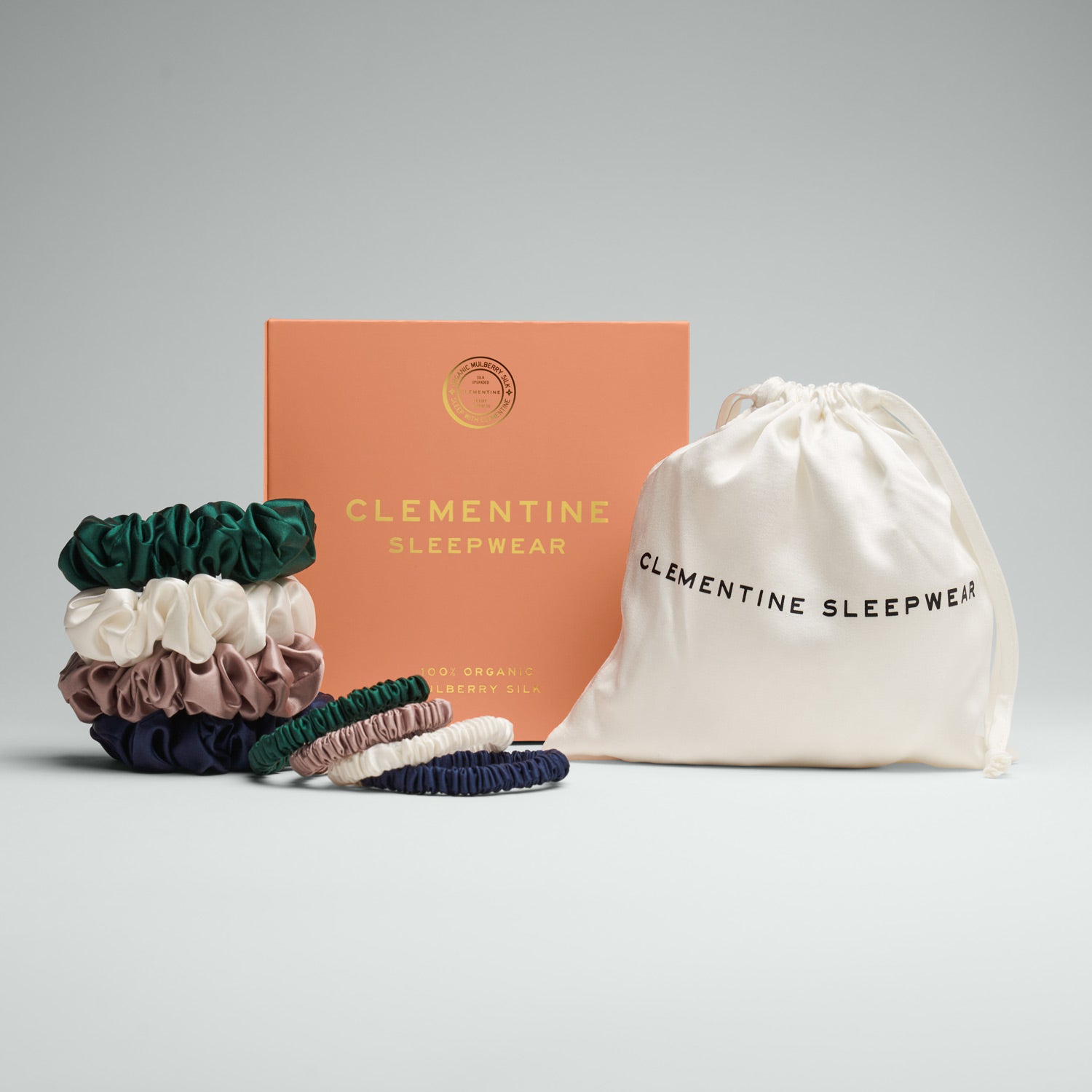 Organic Silk Everyday Scrunchie Pack | Clementine Sleepwear