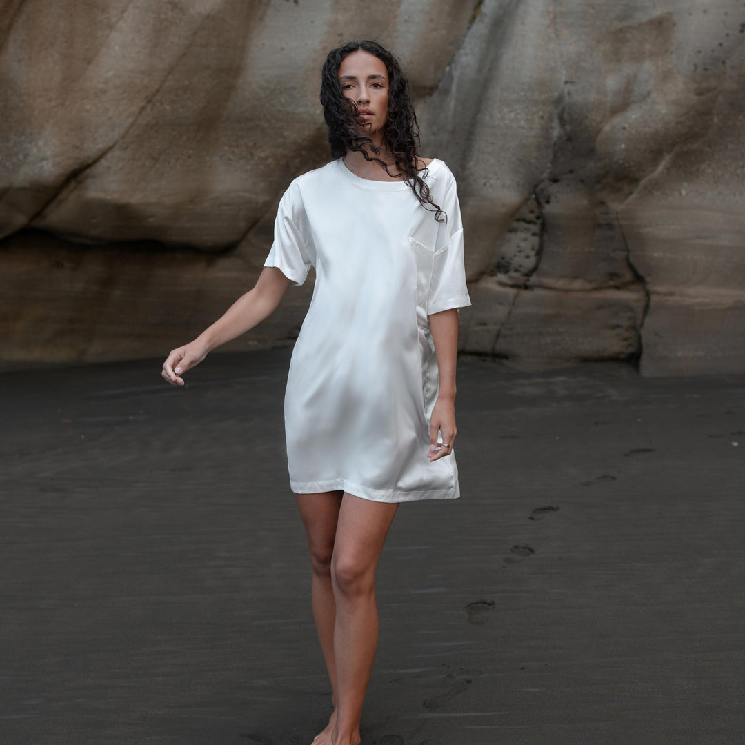 Organic Silk T-Shirt Dress Clementine Sleepwear Organic Silk T-Shirt Dress Clementine Sleepwear