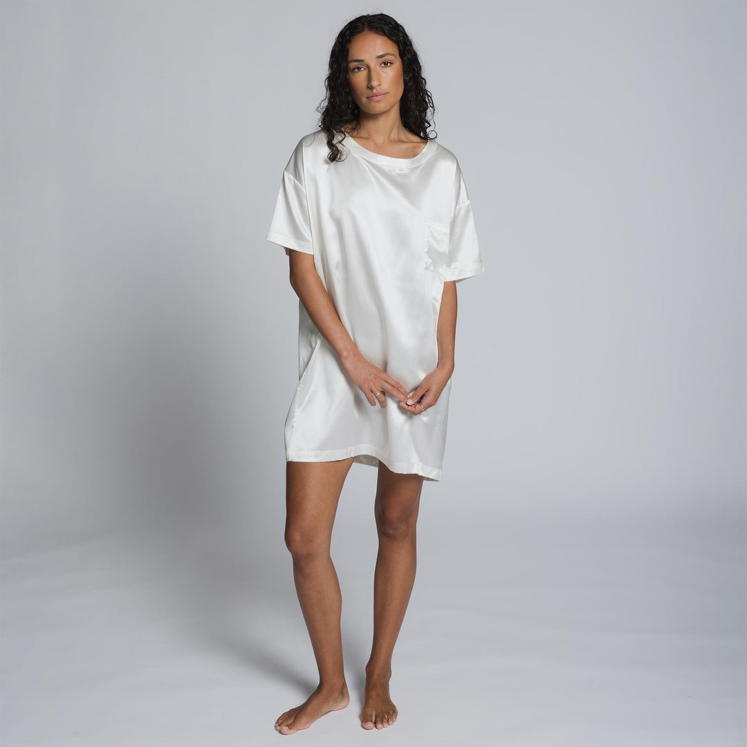 Organic Silk T-Shirt Dress Clementine Sleepwear Organic Silk T-Shirt Dress Clementine Sleepwear