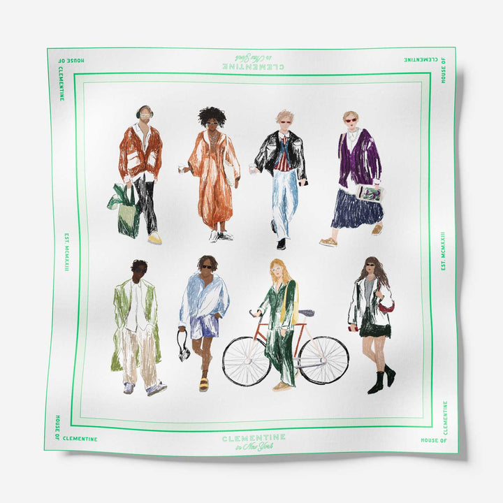 Clementine in NY Silk Twill Scarf 90