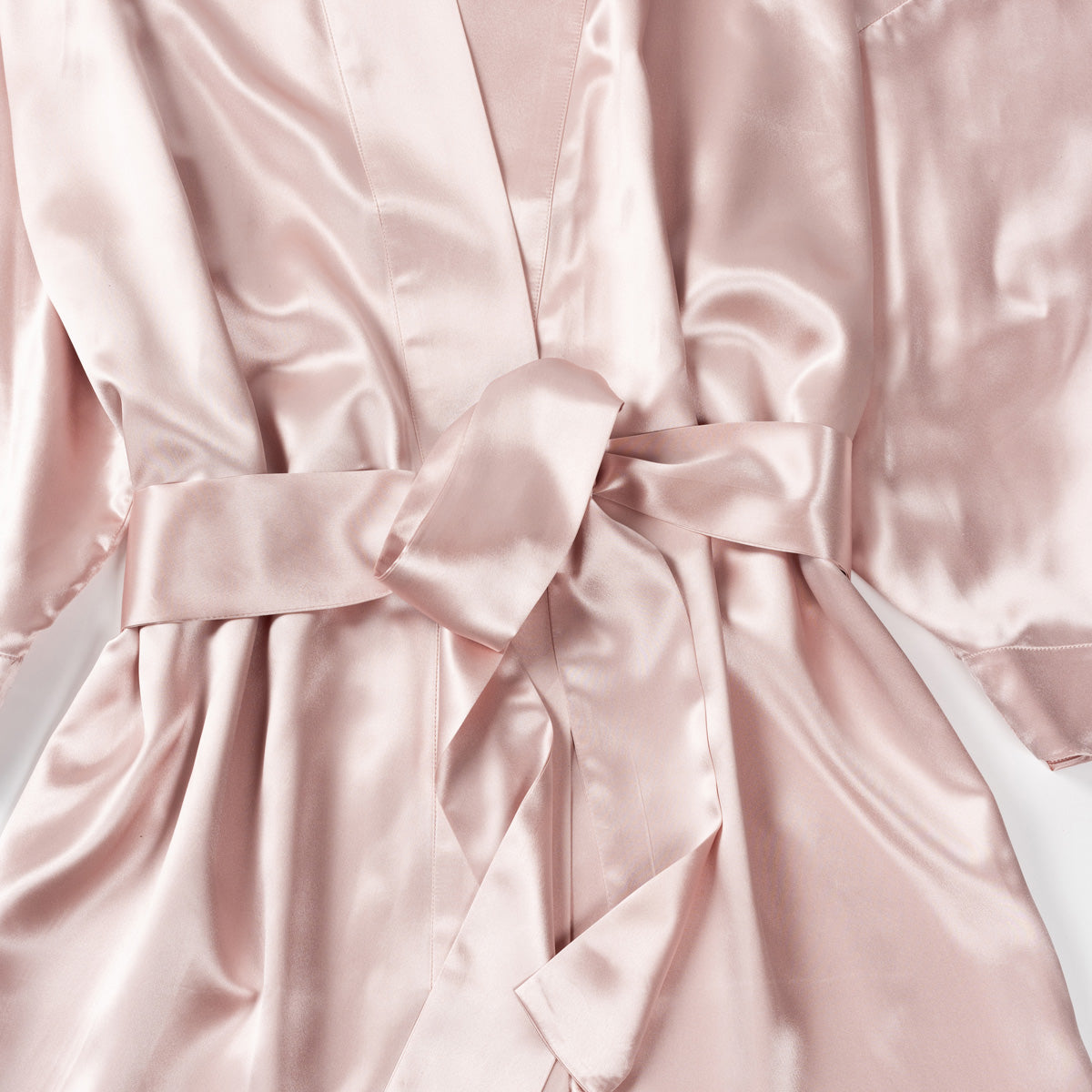 Soft pink silk robe tied at the waist with a bow - #color_pink-sherbert