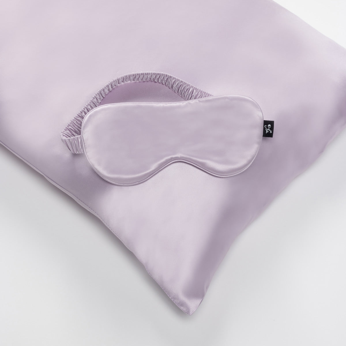 lilac silk pillowcase with matching sleep mask - #color_lilac-haze
