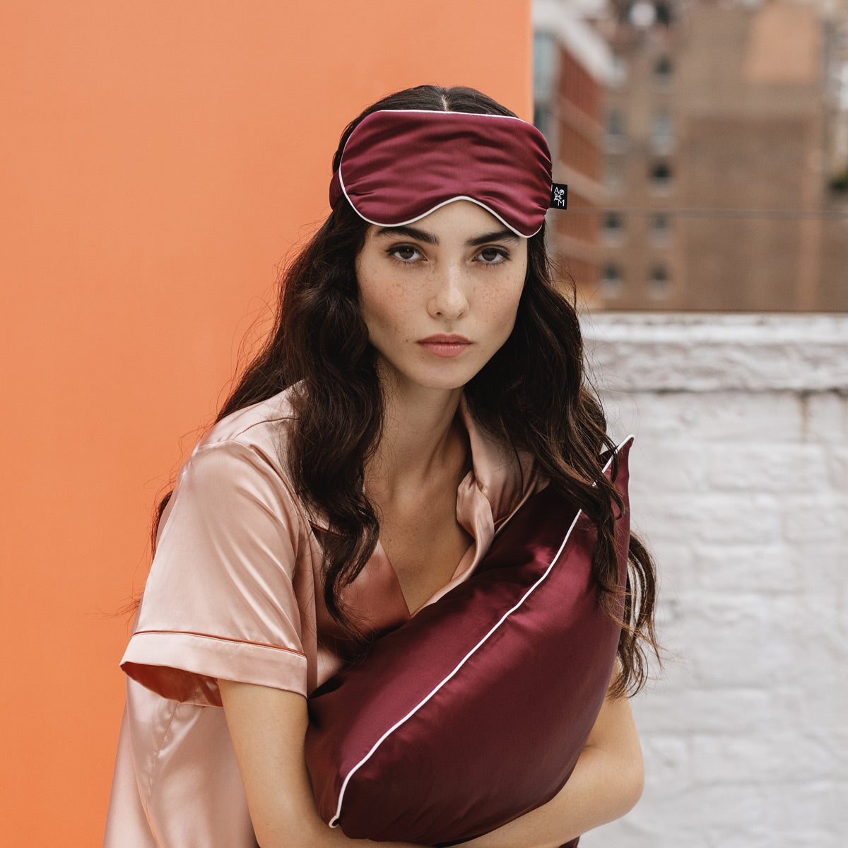 Atelier Medica Organic Silk Sleep Mask – Clementine Sleepwear