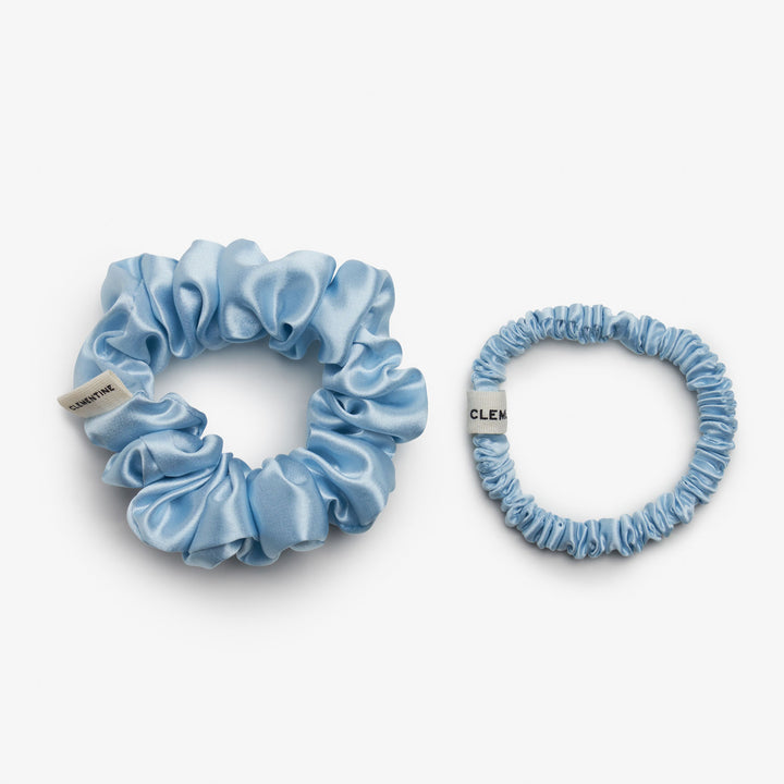 blue scrunchie various sizes