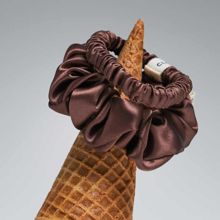waffle cone with scrunchie in silk