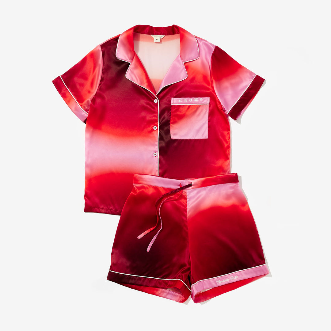 Ombre Organic Silk Short Pajama Set