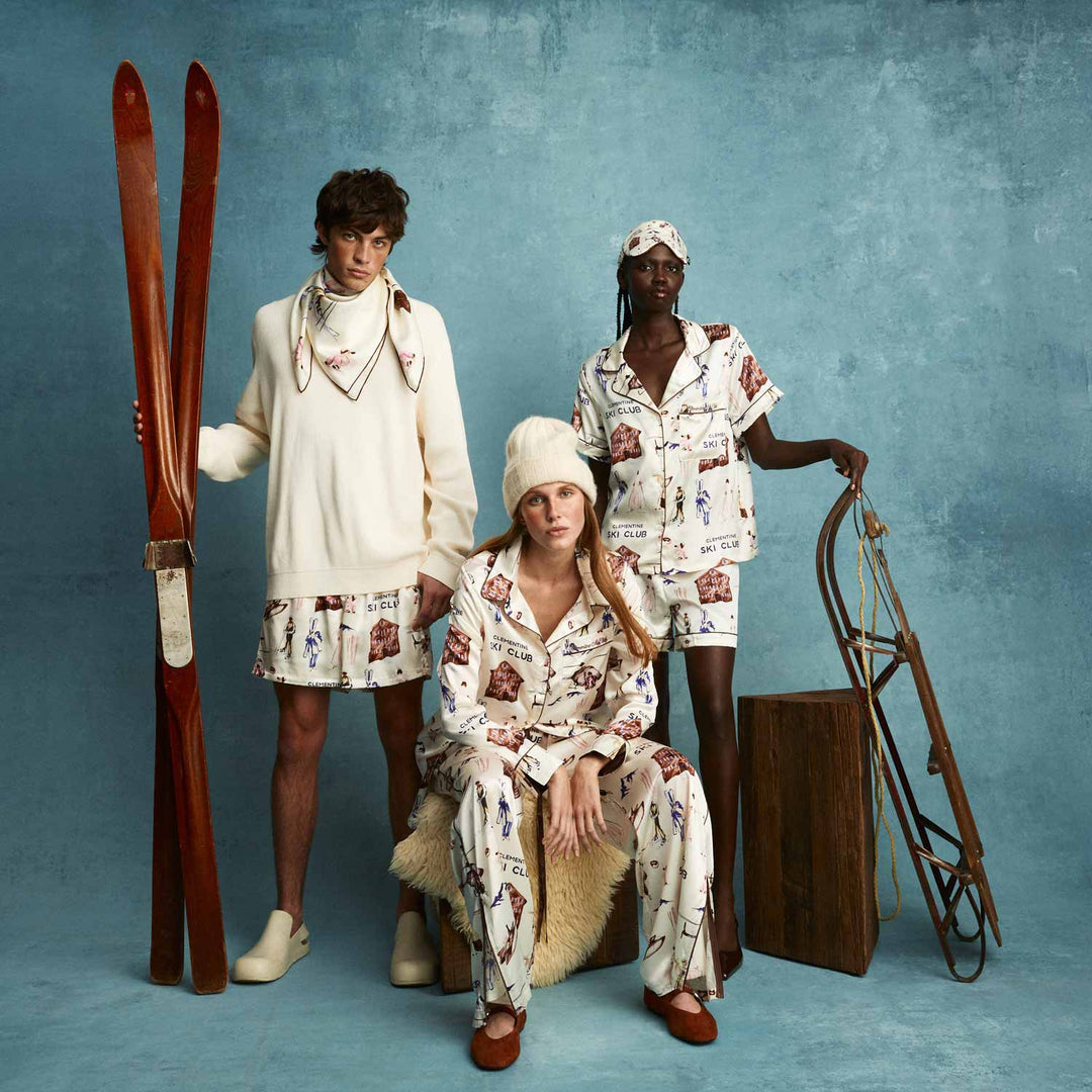 Ski Club Silk Long Pajama Set