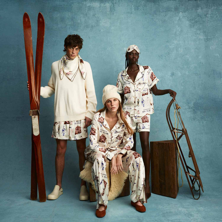 Ski Club Silk Long Pajama Set