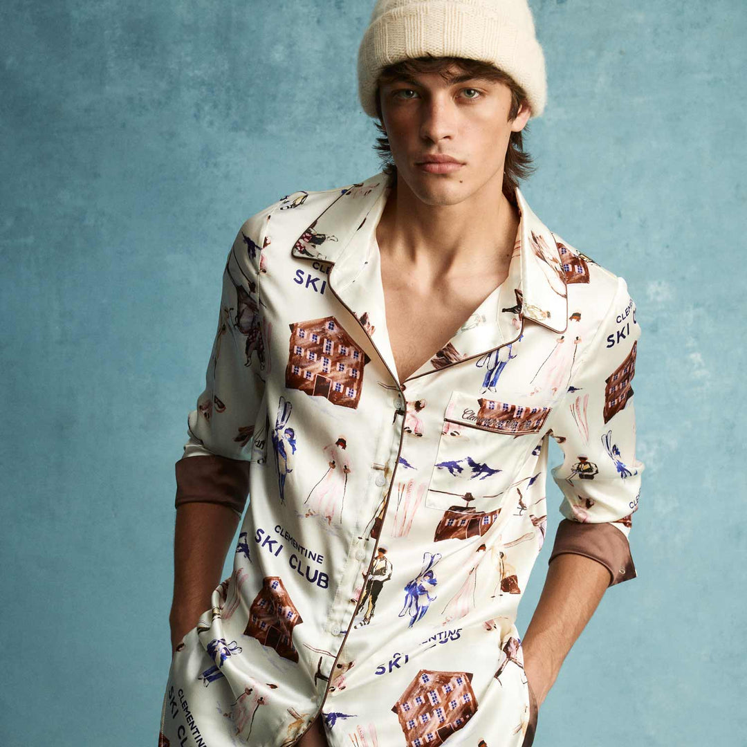 Ski Club Silk Long Pajama Set