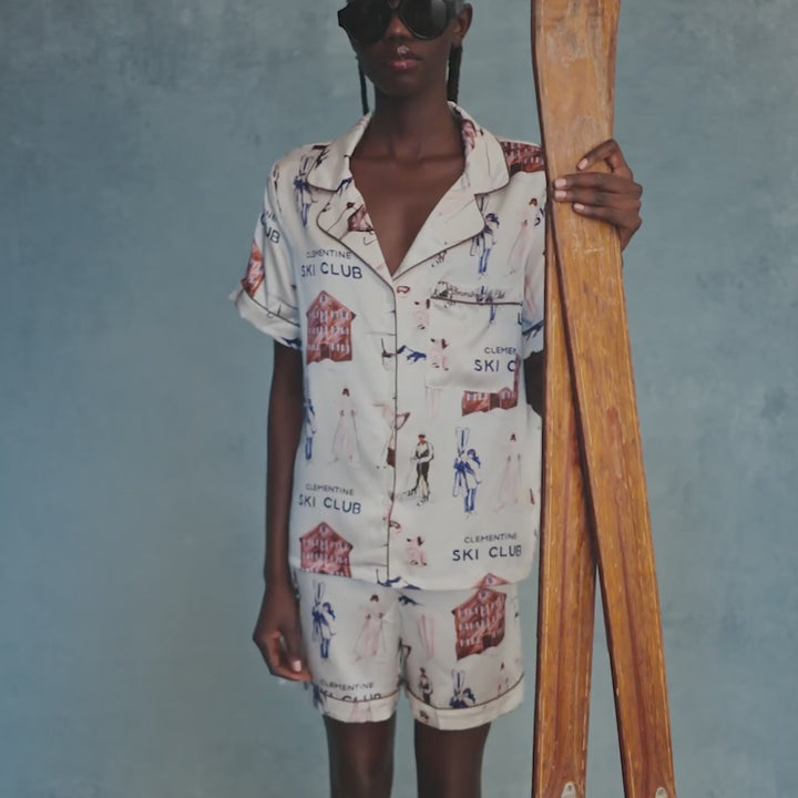 Ski Club Silk Short Pajama Set