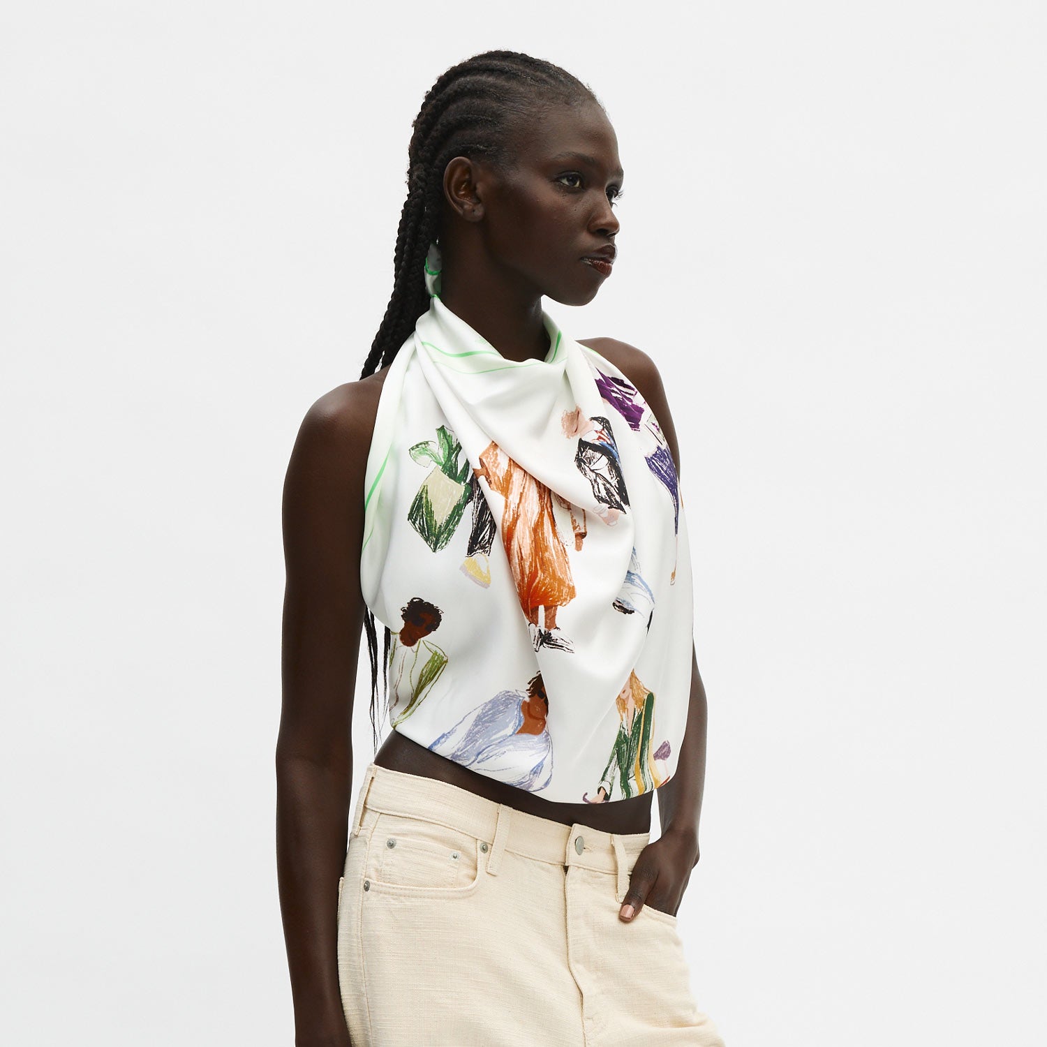 People and Places Silk Scarf 90 – Clementine Sleepwear