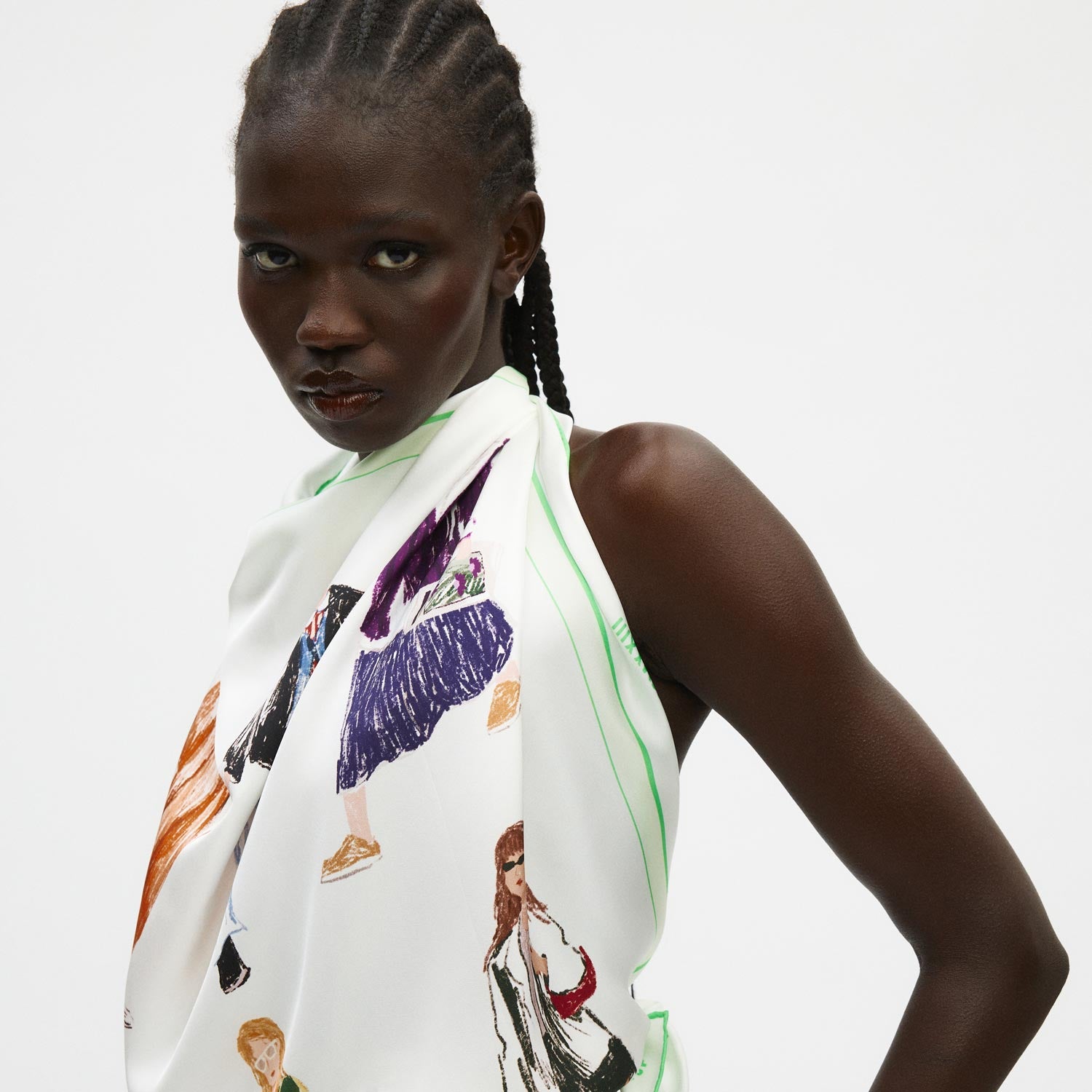 People and Places Silk Scarf 90 – Clementine Sleepwear