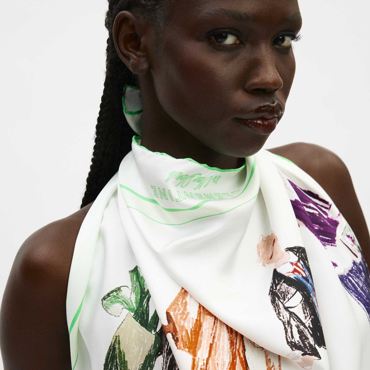 People and Places Silk Scarf 90 – Clementine Sleepwear