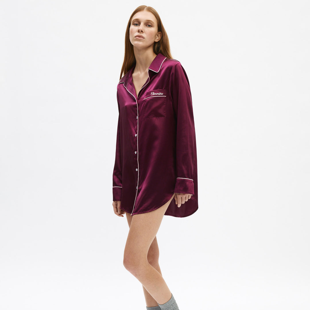 silk pajama shirt dress Silk Shirt Dress - 100% Mulberry Silk Pajamas - Silk Sleepwear - Real Silk Loungewear