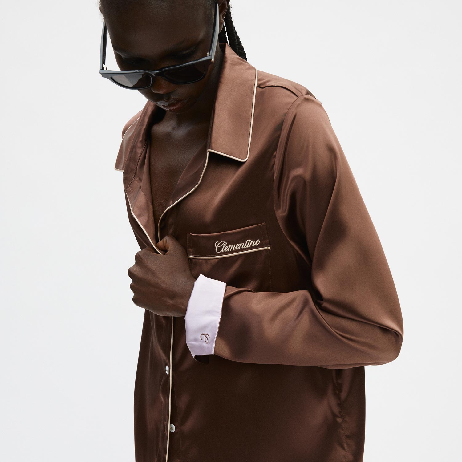 Organic Silk Long Pajama Shirt