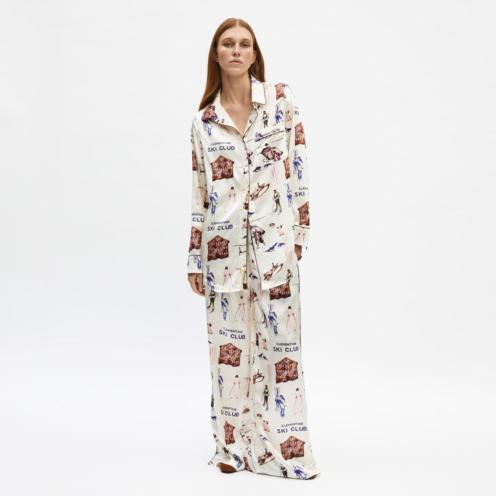 Ski Club Silk Long Pajama Set