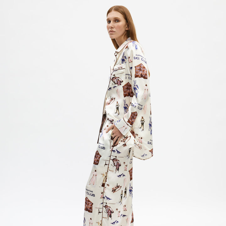 Ski Club Silk Long Pajama Set