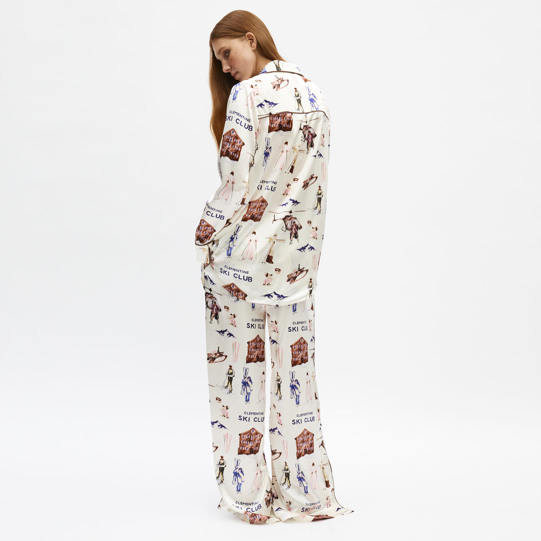 Ski Club Silk Long Pajama Set