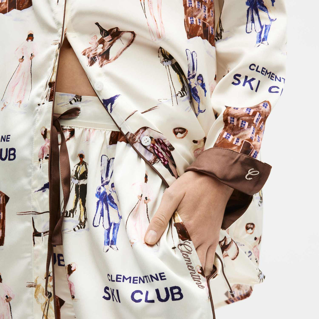 Ski Club Silk Long Pajama Set