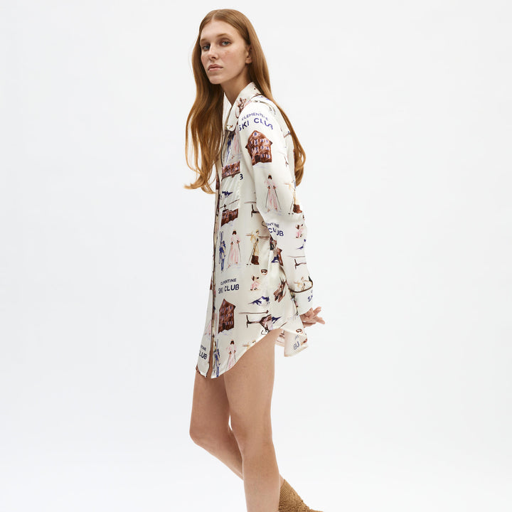 Ski Club Silk Long Pajama Set