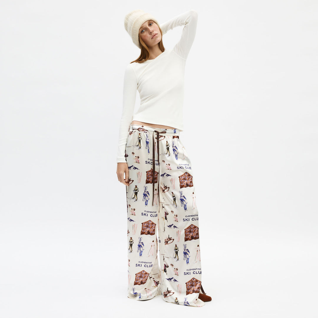 Ski Club Silk Long Pajama Set