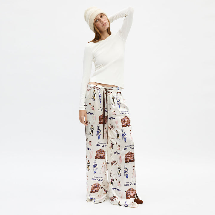 Ski Club Silk Long Pajama Set