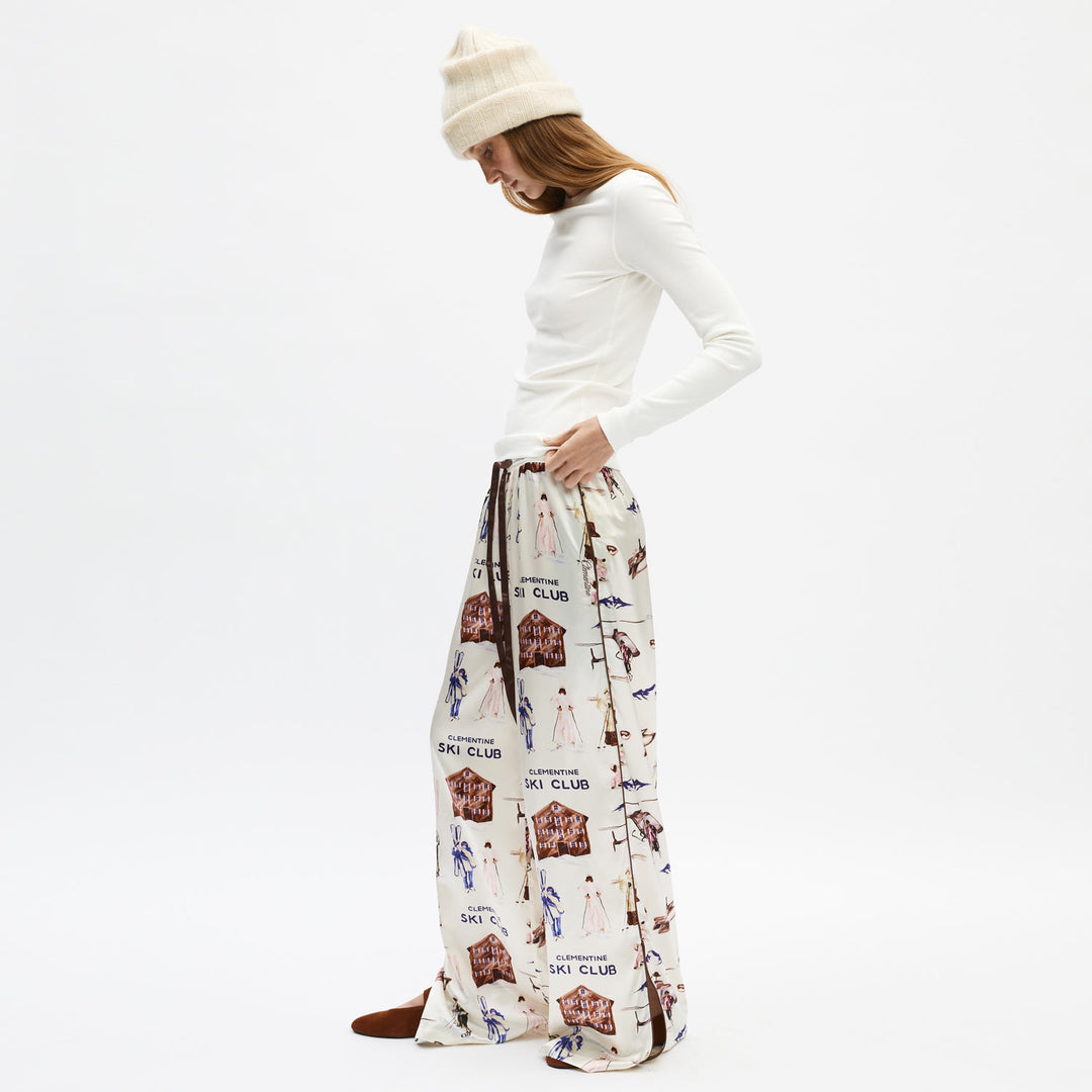 Ski Club Silk Long Pajama Set