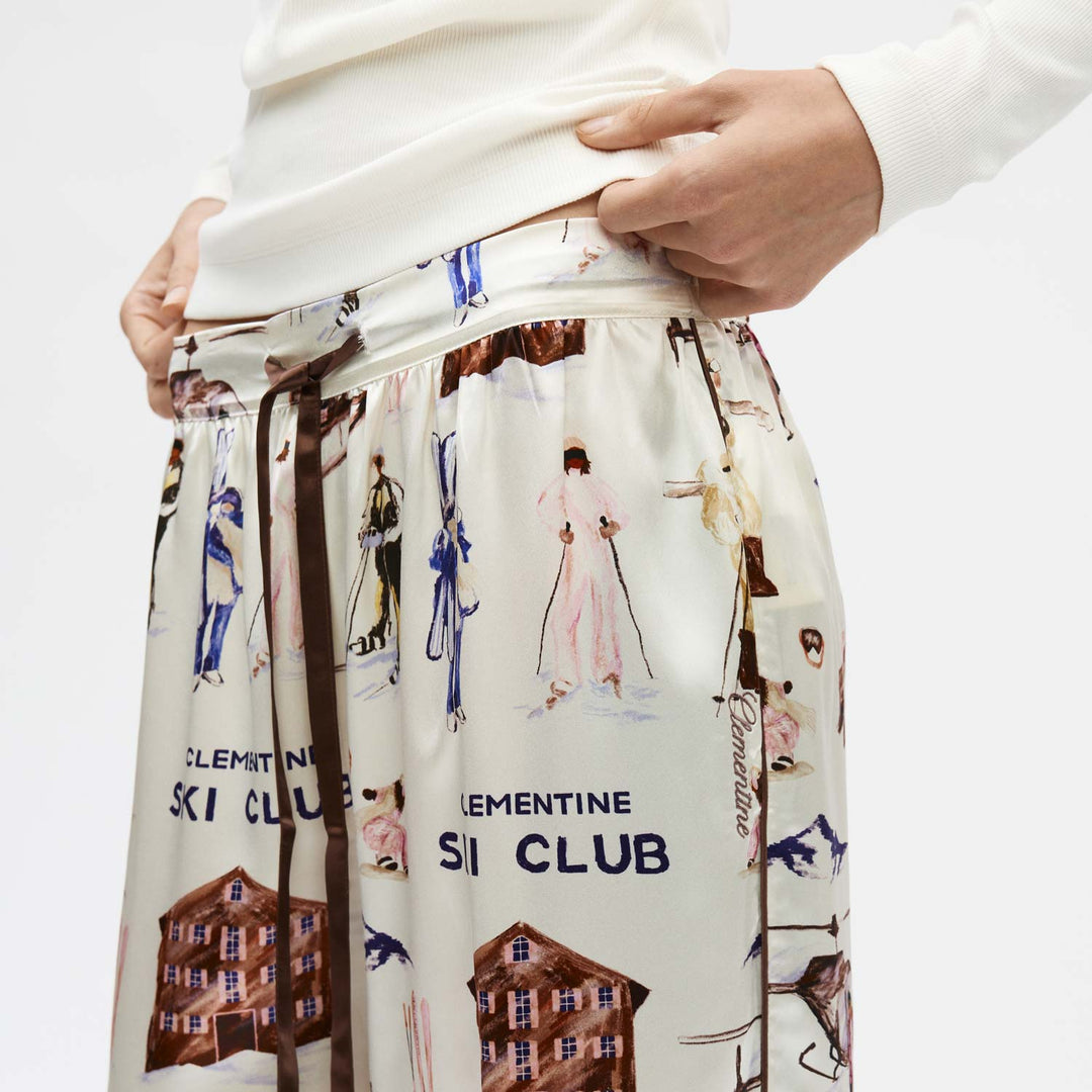 Ski Club Silk Long Pajama Set