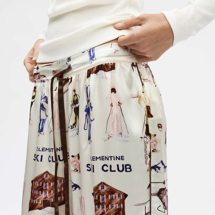 Ski Club Silk Long Pajama Set