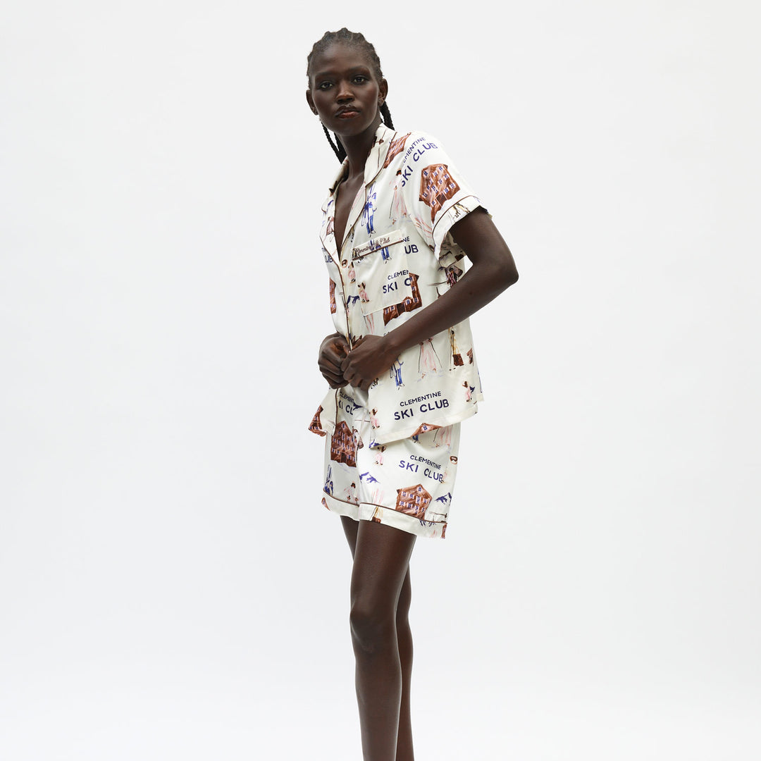Ski Club Silk Short Pajama Set