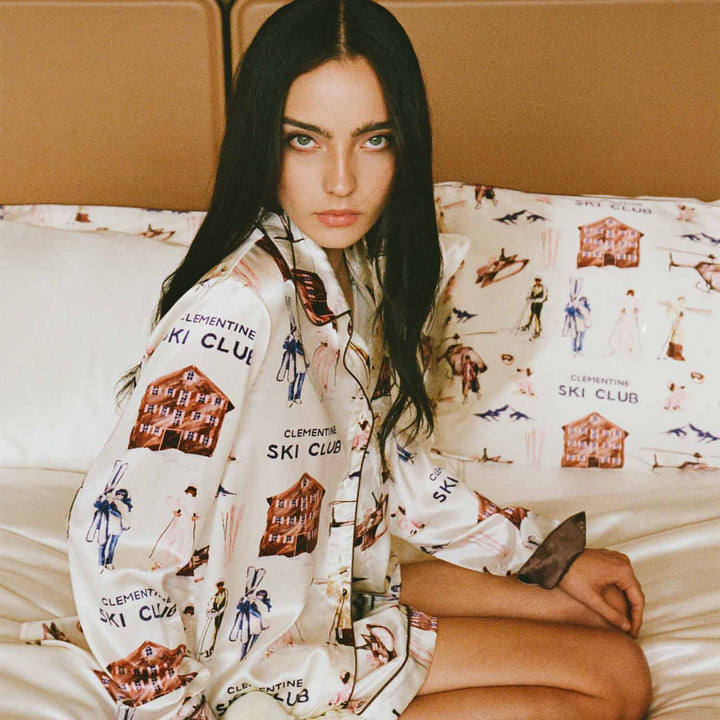 Ski Club Silk Long Pajama Set