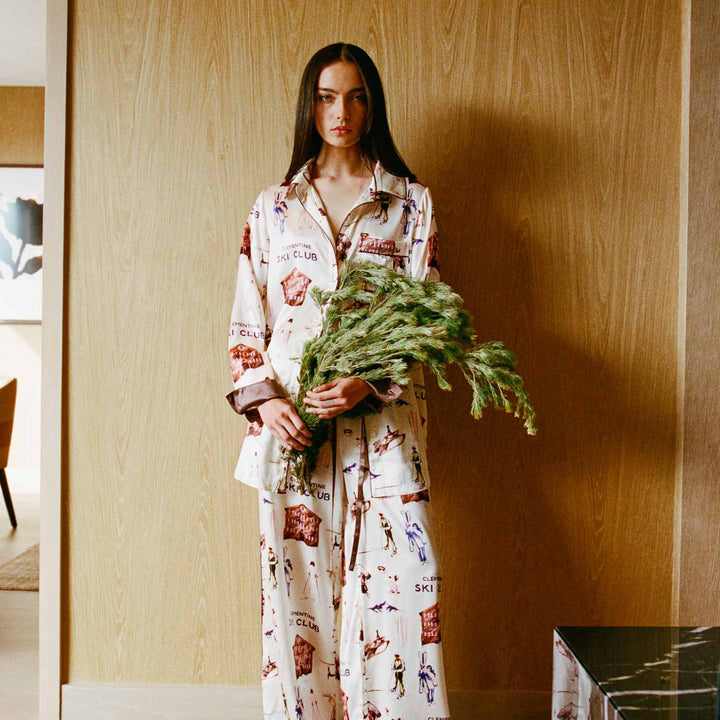 Ski Club Silk Long Pajama Set