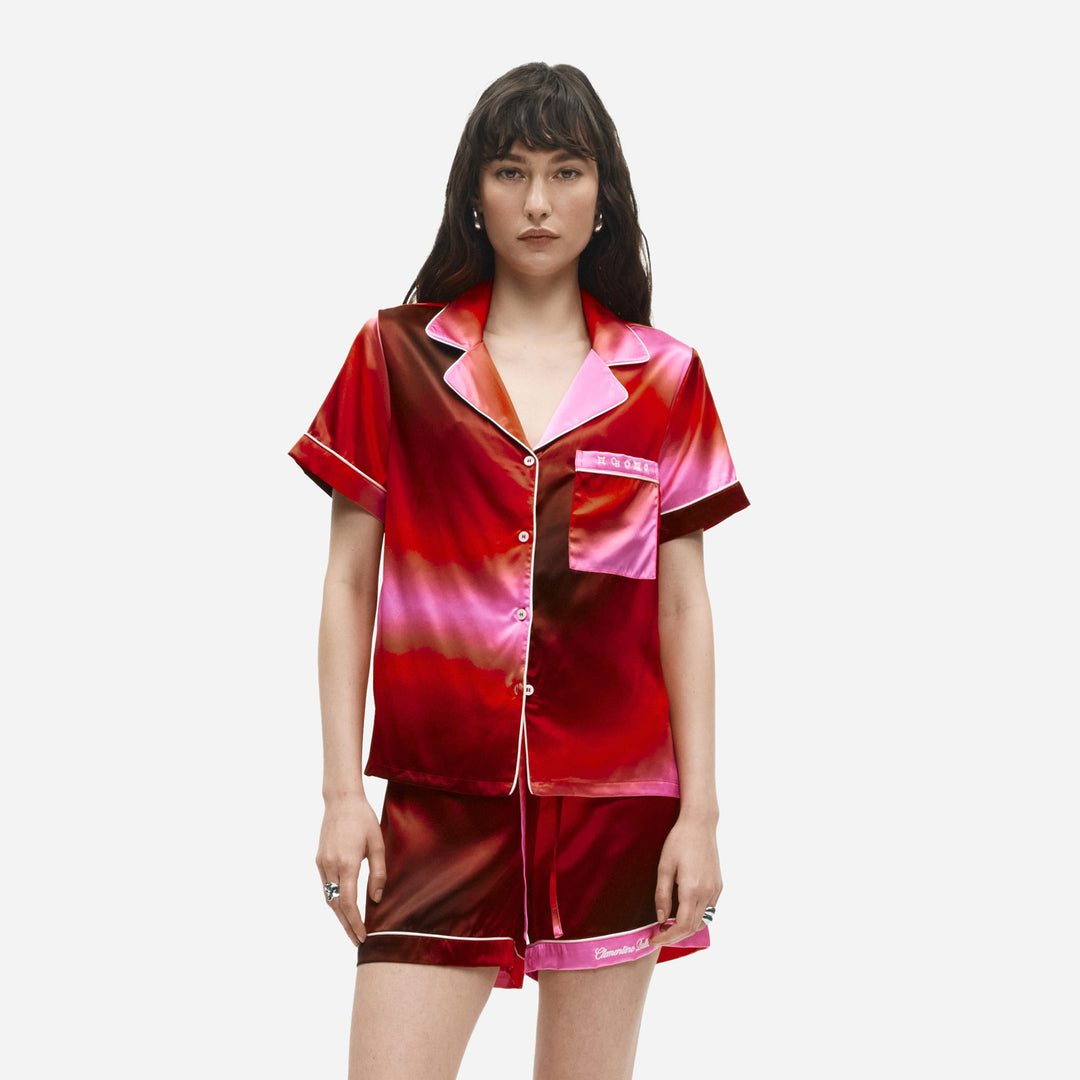 Ombre Organic Silk Short Pajama Set