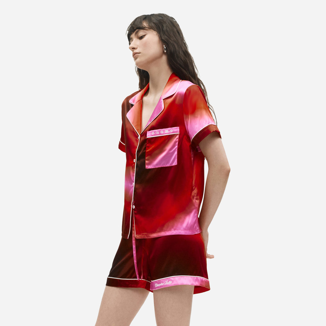 Ombre Organic Silk Short Pajama Set