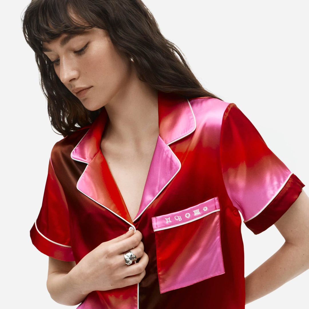 Ombre Organic Silk Short Pajama Set