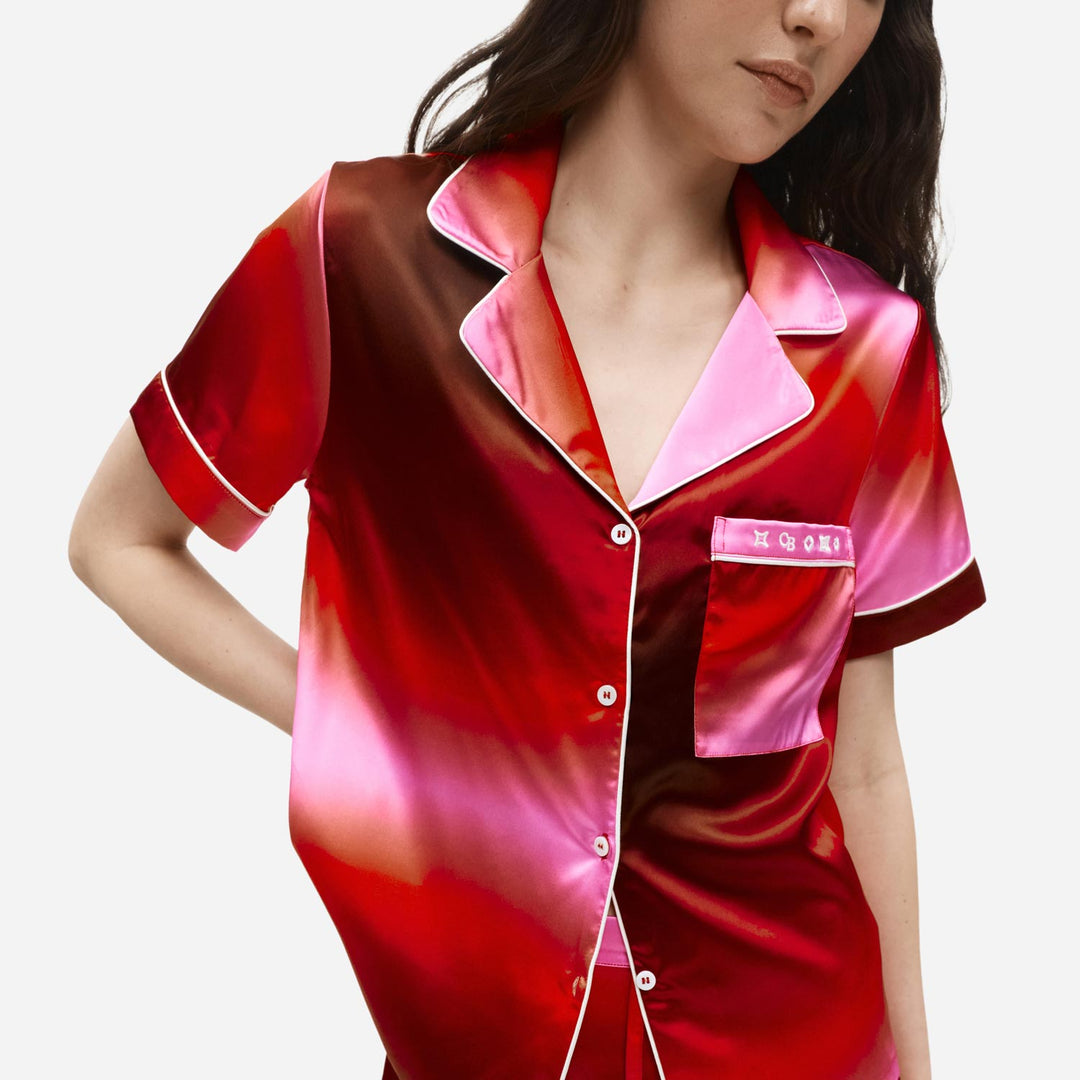 Ombre Organic Silk Short Pajama Set