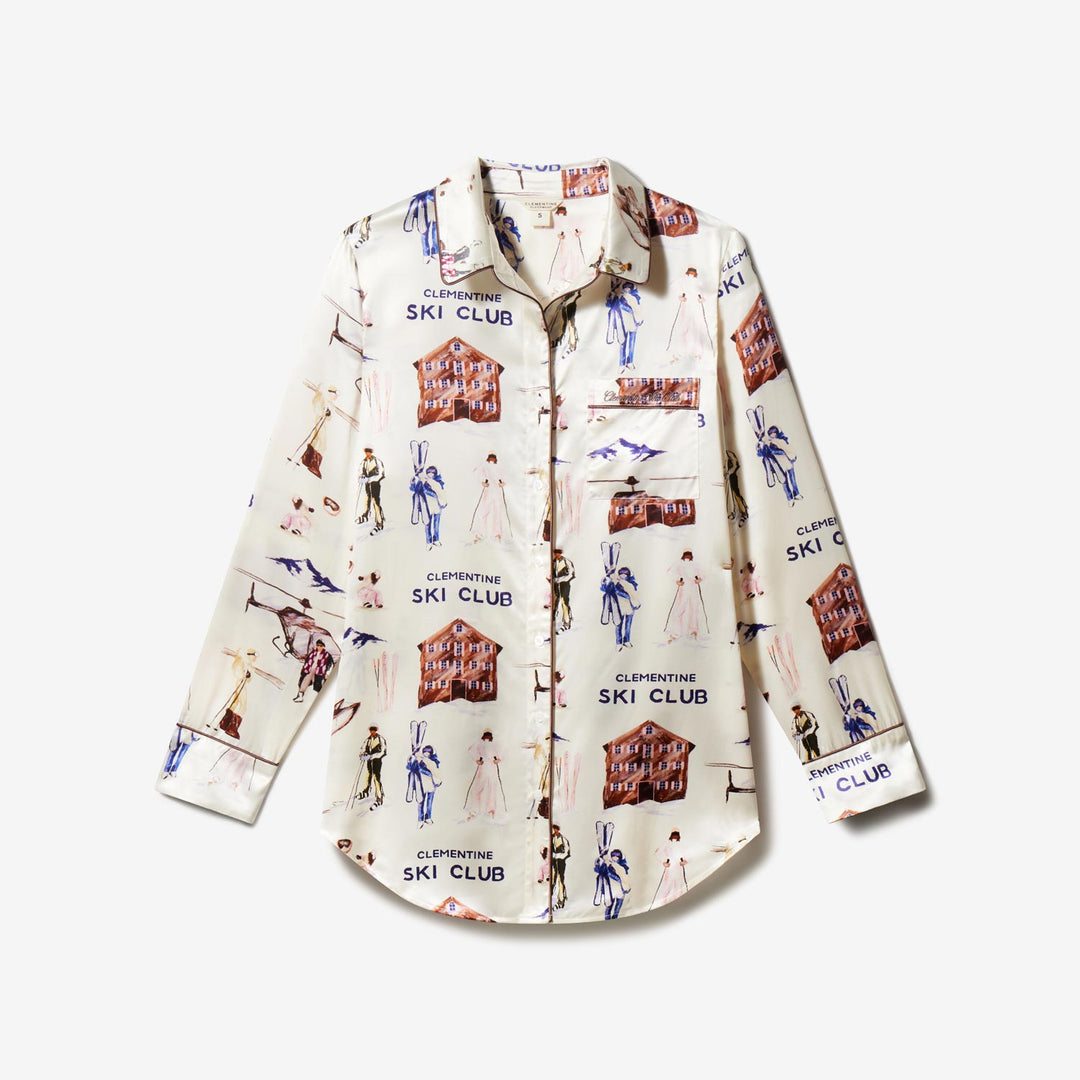 Ski Club Silk Long Pajama Set