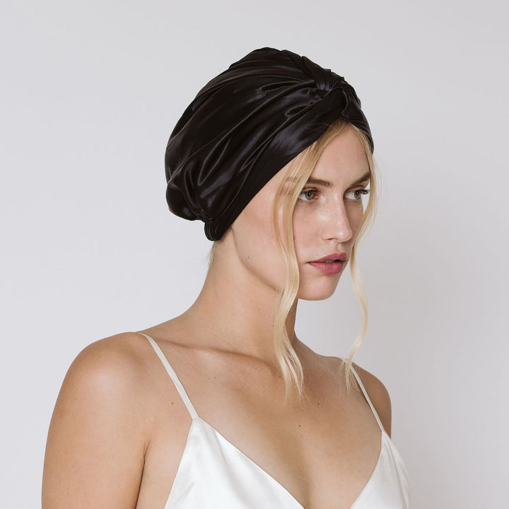 black hair bonnet blond model corner
