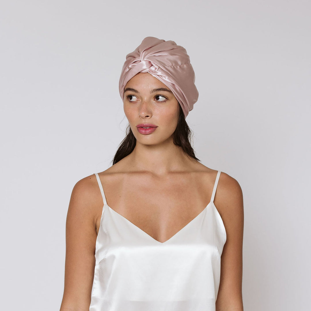 SAYMRE Long Silk Bonnet-100% Mulberry Silk Sleep Cap Elastic Band