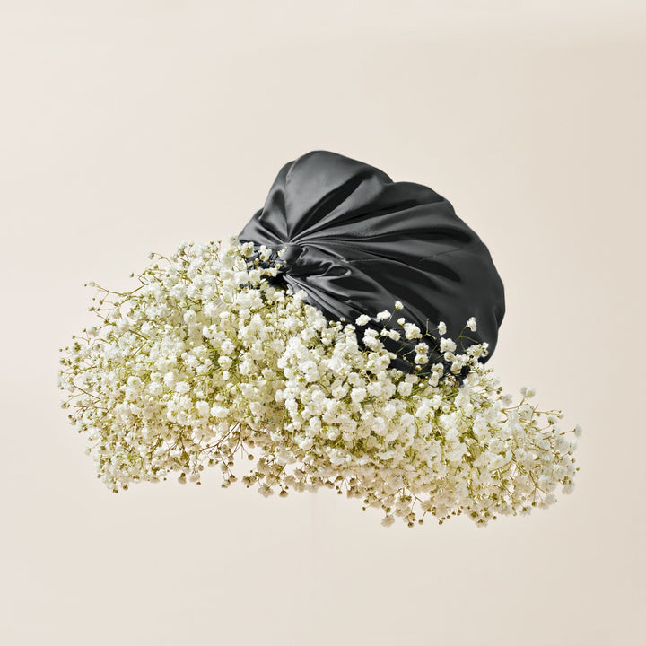 organic silk hair bonnet black#color_black