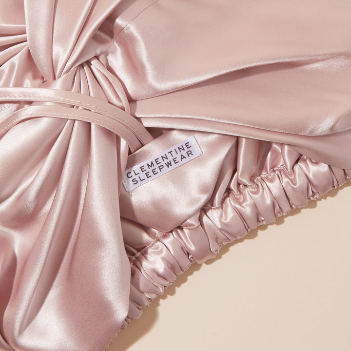 organic silk hair bonnet pink details#color_pink-sherbert