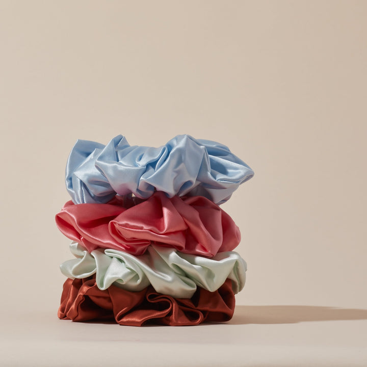 Silk scrunchie collection for day or night